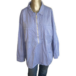 Women's Tommy Hilfiger Blue Chambray Popover Collar Shirt sz 0X